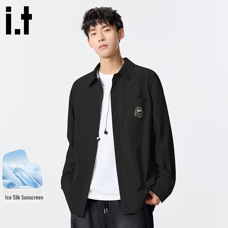 Fingercroxx Men s 2025 Summer UV Protection Ice Silk Long Sleeve Casual Shirt XL