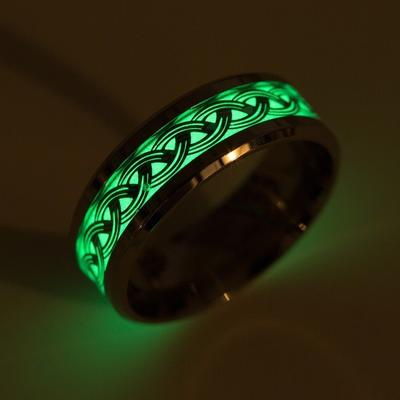 Mode Edelstahl Unendlichkeits-Verschlungenes Kreuz Leuchtende Ringe Leuchtend im Dunkeln Fingerringe für Männer Frauen Hochzeitsschmuck