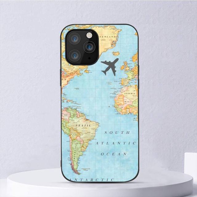 

Чехол для телефона с картой мира для Iphone 11 12 Mini 13 14 Pro Xs Max X 8 7 6s Plus 5 Se Xr Shell iPhone11PROMAX