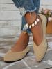 Women's Knitted Cross-Strap Flat Shoes - Breathable, Pointed Toe, Spring/Summer/Autumn