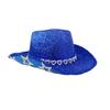Decorative Western Hat with Feather Trim, Heart Shape, Rhinestones and Star Accents for Holiday Party