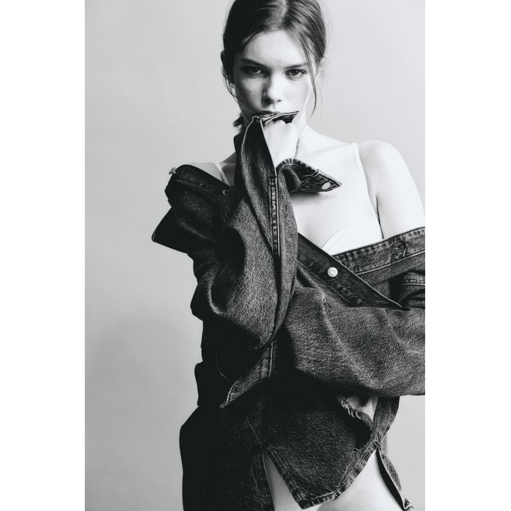 

Рубашка из мягкого денима HM Feather Джинсовая серая