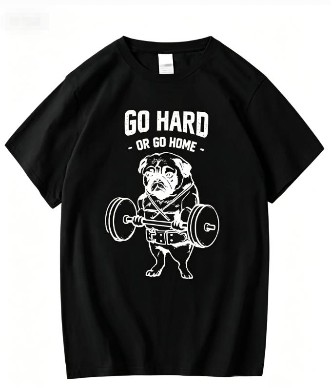 Cotton Blend Casual Pug Life Unisexs T Shirts Fashion Go Home or Go Hard Unisex Tshirt Tops Unisex Loose Male Tshirt Casual Summer Tshirt