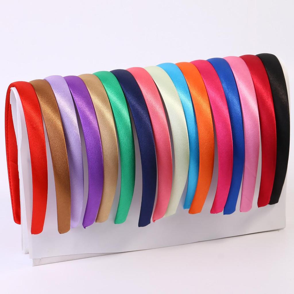 1.5CM Candy Color Satin-Fabric Wrapped Plastic Headband - DIY Hair Accessory