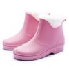 Low-top rain shoes women's fashion adult outdoor waterproof shoes kitchen short work water shoes warm non-slip glue shoes women