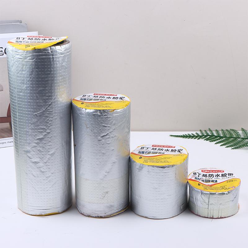 Roof Leakproof Aluminum Foil Butyl Rubber Waterproof Tape High Temperature Resistance Pipes Walls Roof Crack Duct Repair Tapes