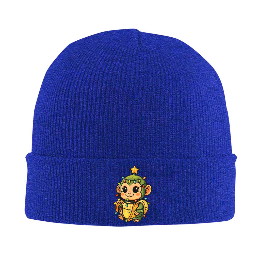 Adult Unisex Italian Brainrot Christmas Tree Chimpanzini Bananini Banana Beanie Hats Vintage Knit Hat Autumn Winter Hippie Caps