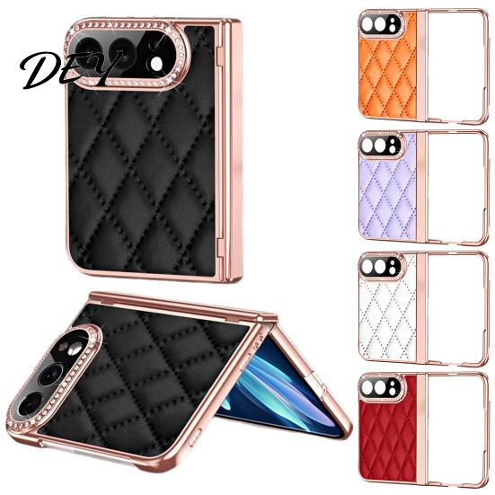 Precise Cutout Phone Cover Faux Leather Case for IPhone-Duo, with Screen Protector & Hinge Full Body Protection Protection, Rhinestone Cover,