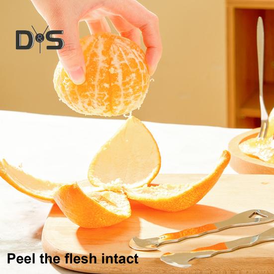 Orangenschäler, leicht zu schälen, Zitrusschäler, Edelstahl, dreieckige Klinge, Zickzack-Schaufel, Schälgerät für Orangen, Zitronen, Grapefruits