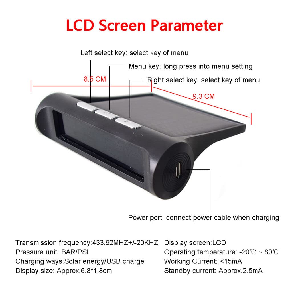 RV Car Tire Pressure Alarm Monitor Systemed External