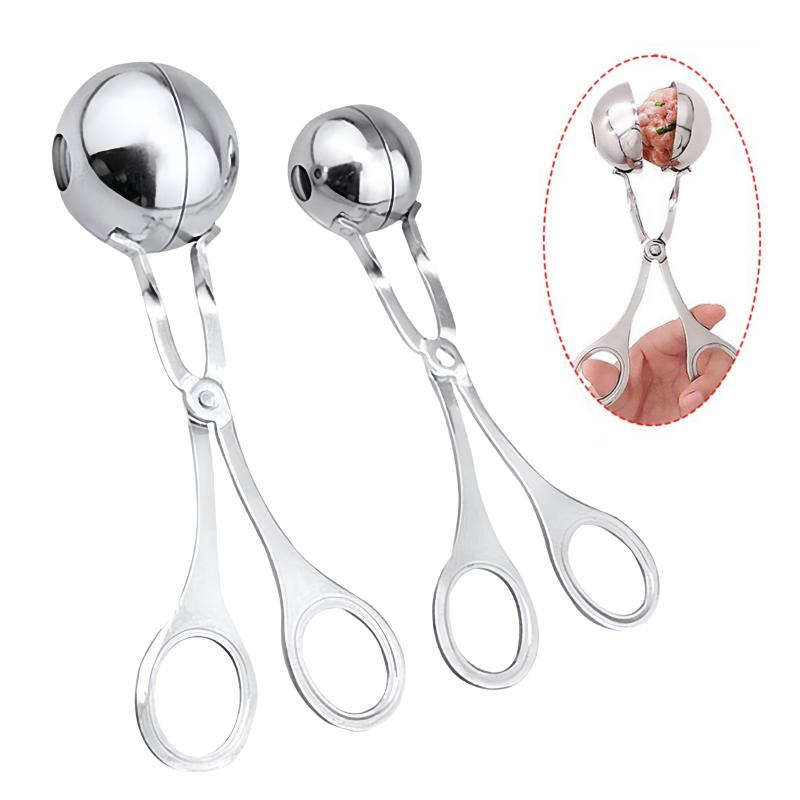 Stainless Steel Meatball Clips Meatballs Maker Tool Non Stick Stuffed Fish Ball Rice Ball Ice Cream Making Mold Kitchen Gadgets