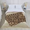 Leopard Skin Print Fur Blanket Flannel All Season   Multifunction Soft Throw Blankets for Home Office Plush Thin Quilt