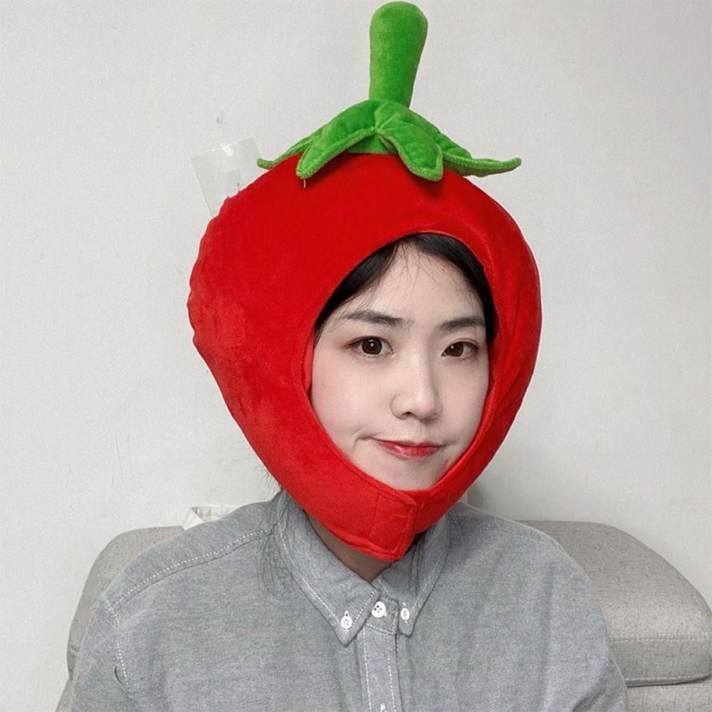 Fluffy Warm Earflap Cap Super Soft Fruit Stuffed Toys Funny Cosplay Hat Photo Props