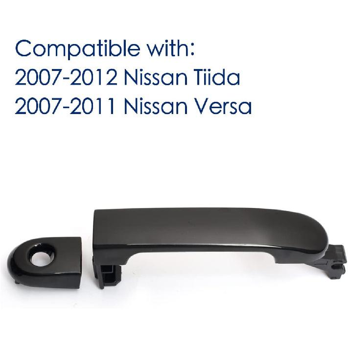 Exterior Door Handle For Nissan Versa 2007-2012, Front Left Driver Side With Keyhole Replaces NI1310130 82363,Black