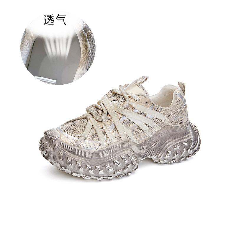 

Женские кроссовки на пенопластовой подошве, весенние новинки, ретро, грязные кроссовки, толстая подошва, увеличивающие рост, спортивная обувь, универсальная повседневная обувь 40 абрикосовый