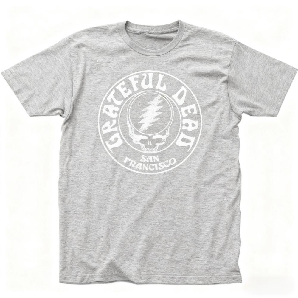 Grateful Dead Opaque Skull T Shirt Mens Women Rock Music Classic Band Tee Round Neck Short Sleeve Loose Tee Black S4XL