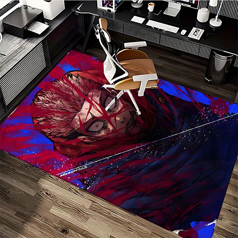 1 Stück Anime Cartoon Design Jujutsu Kaisen Satoru Gojo Stuhlmatte - Büroschreibtischunterlage, Rutschfester Teppich für Heimdekoration, Geeignet für Alle Jahreszeiten.U025