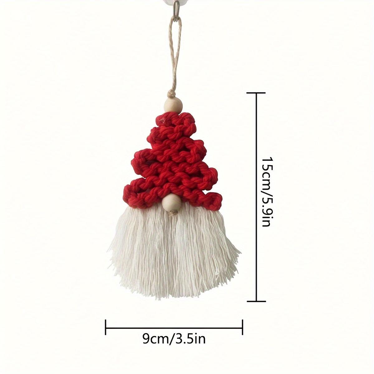 

1pc Hand- Santa Claus Hanging Ornament - Festive Red & White Tassel Pendant with Golden Accents, Perfect for Christmas Tree