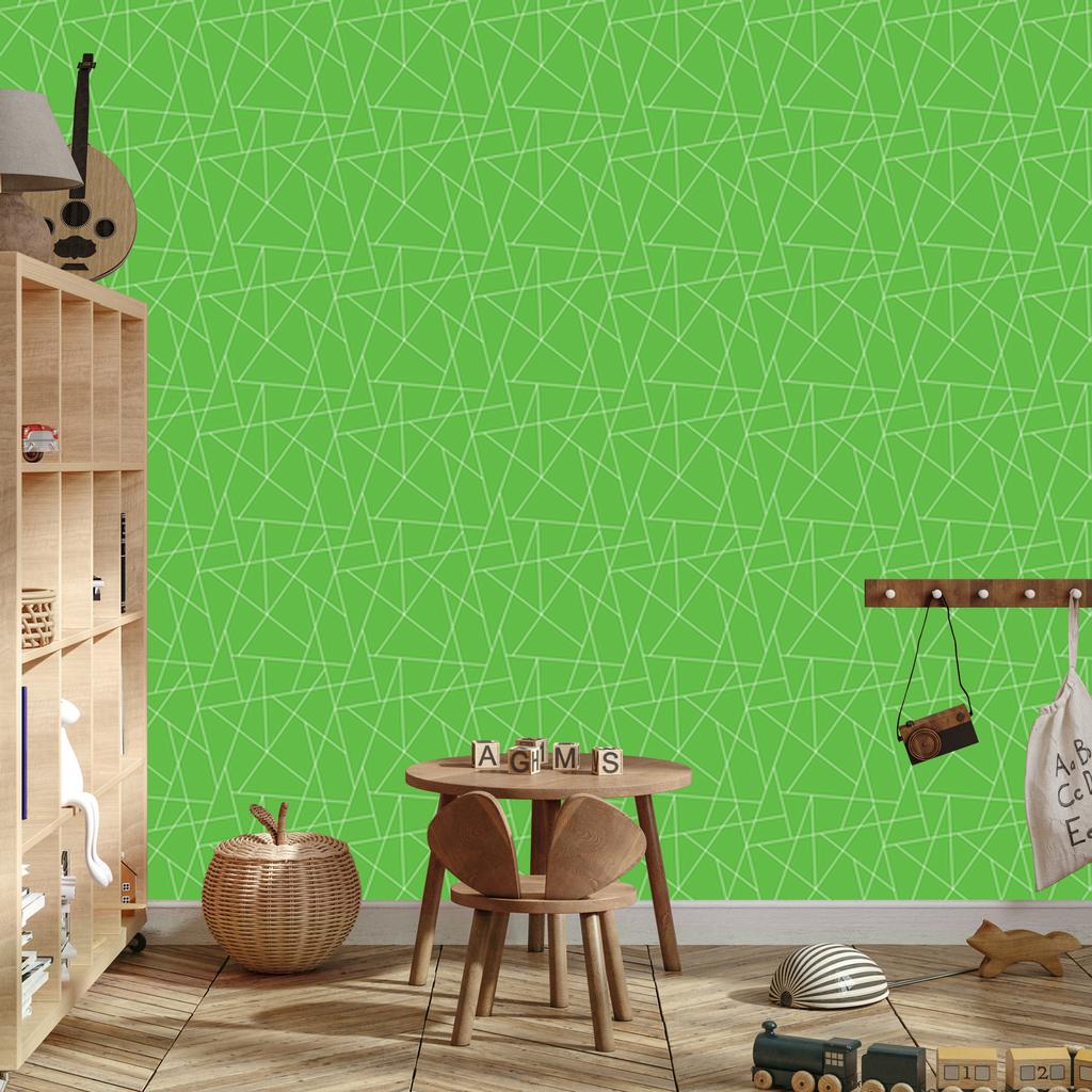 Wallpaper Geometric pattern green background, green center 50x1000