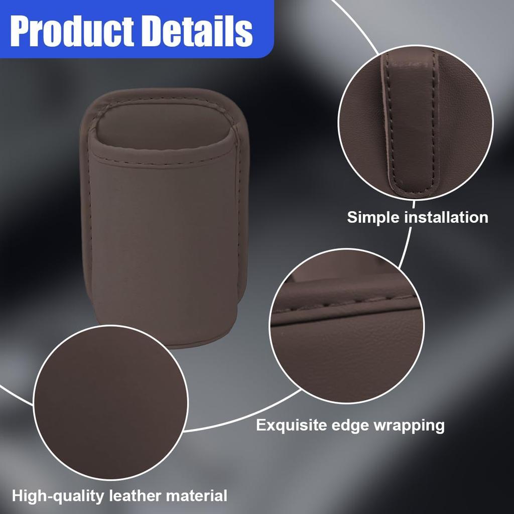 Leather Car Cup Holder, Hanging Automotive Back Seat Bottle Holders, Scratch-Resistant Vehicle Door Drink Holder, Clip-On Auto Organizer Accessories