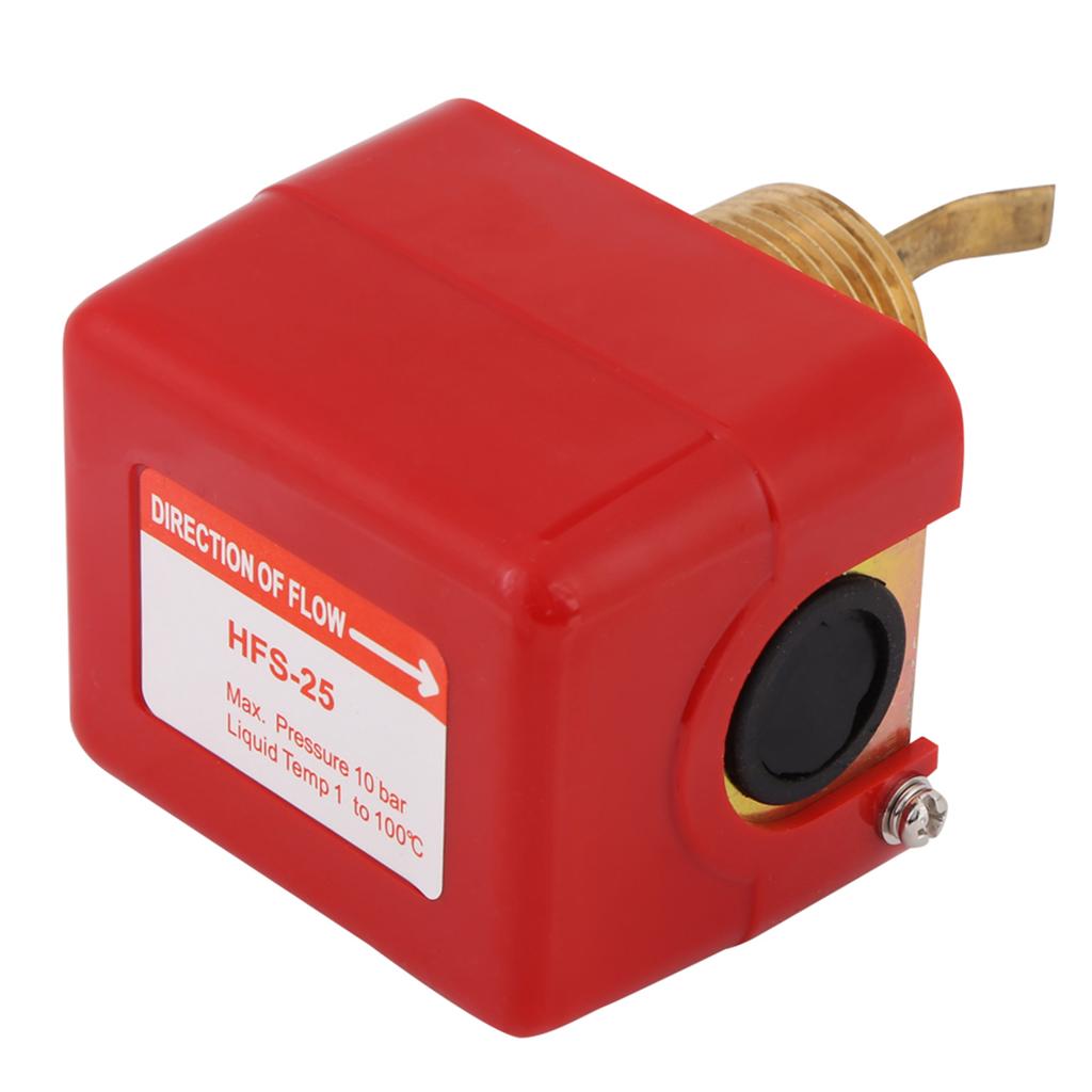 1pc AC250V 10Bar Brass Water Flow Switch Paddle Control NPT Thread Connection Red