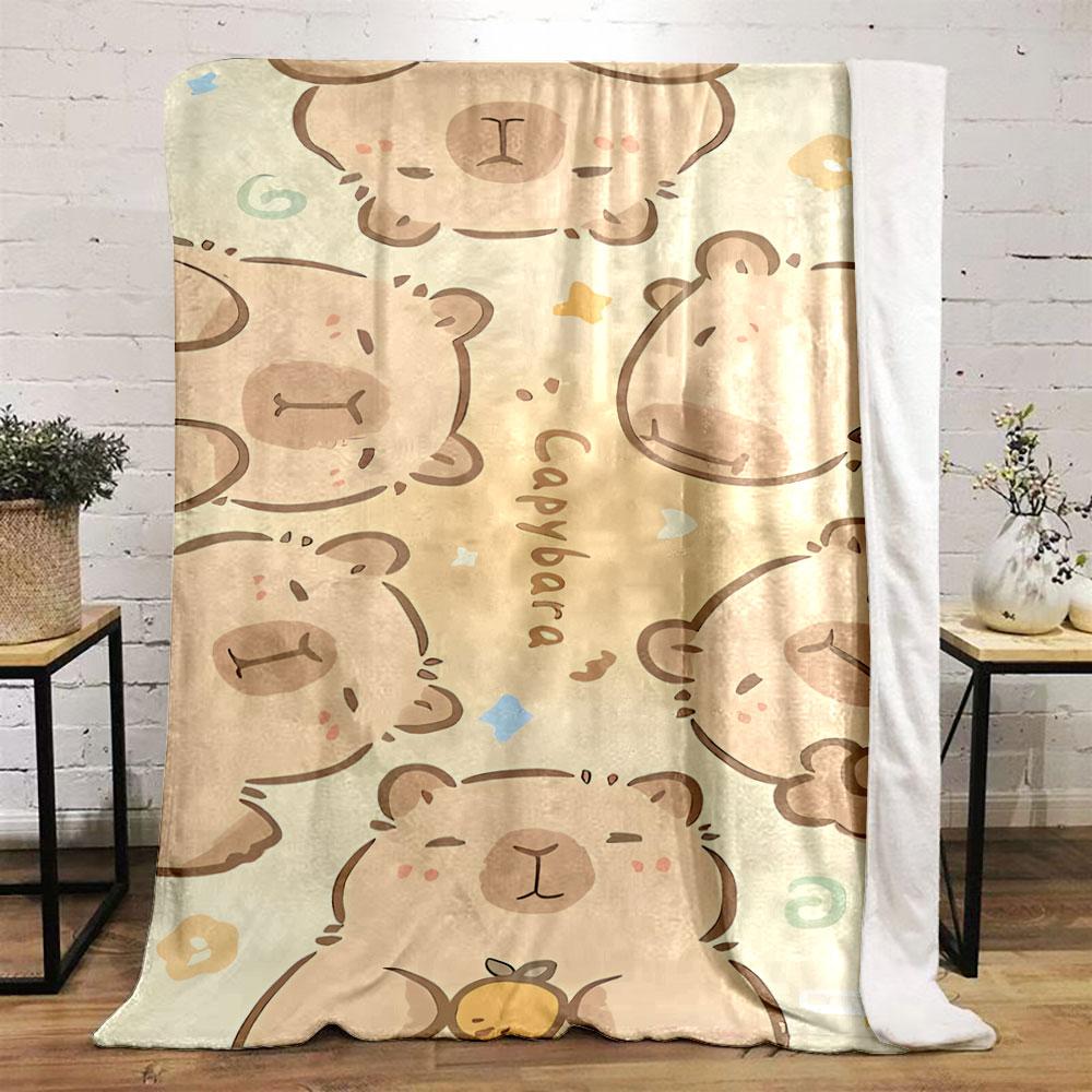 Cute Capybara Patterned Cozy Blanket bedroom Blanket for Livingroom Couch lunch break Soft throw for Friend's festival Gift