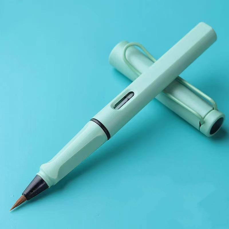 Plnitelný štětcový fix - Kaligrafické plnicí pero s jemným hrotem z vlčí srsti pro běžné písmo a kopírování súter