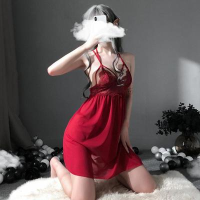 Sexy Pajamas Sexy Lingerie Lace Up Gauze Lace Nightdress Temptation Suit