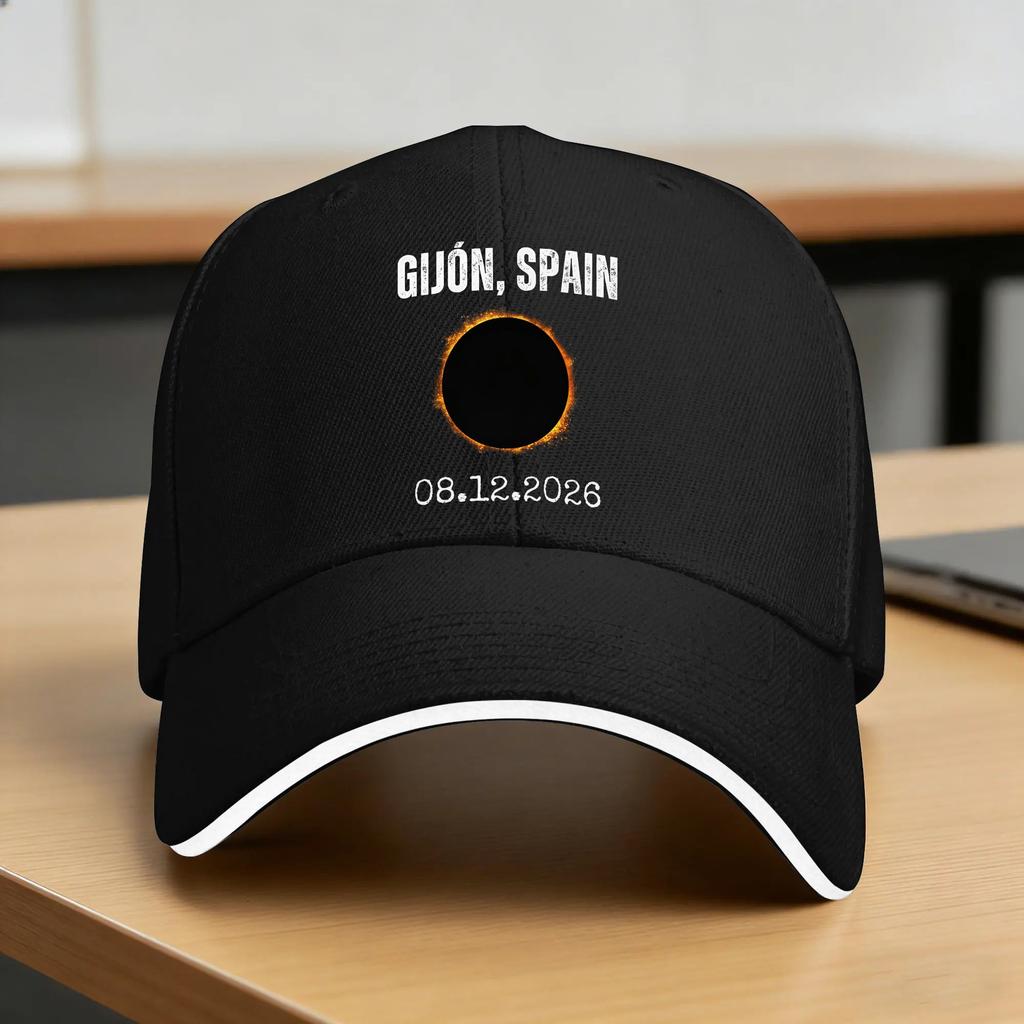Spain Total Solar Eclipse Casual Baseball Cap Spring Trucker Hat Sun Visor Kpop Rock Hip Hop Fitted Retro Baseball Caps