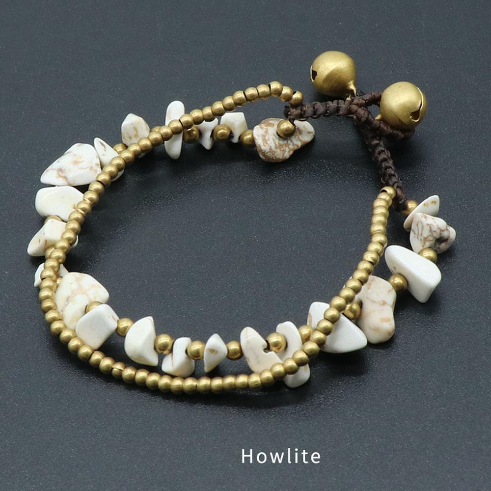 1 szt. Bransoletki z koralików z kamieni naturalnych w stylu bohemy, z kamieni kruszonych, dla kobiet i mężczyzn, do noszenia na co dzień, biżuteria, prezenty na święta, 18-18,5 cm