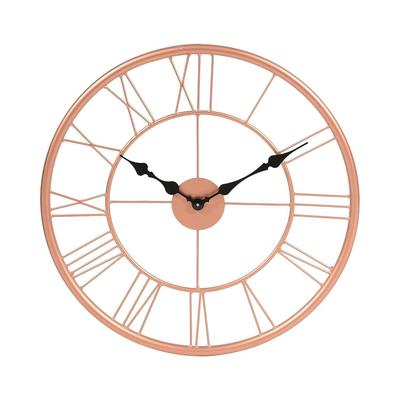 Round Decorative Wall Clock Roman Numeral Vintage Rustic Style Modern Transparent Home Décor Watch Ideal for Living Room Home Office Analog Iron Clock