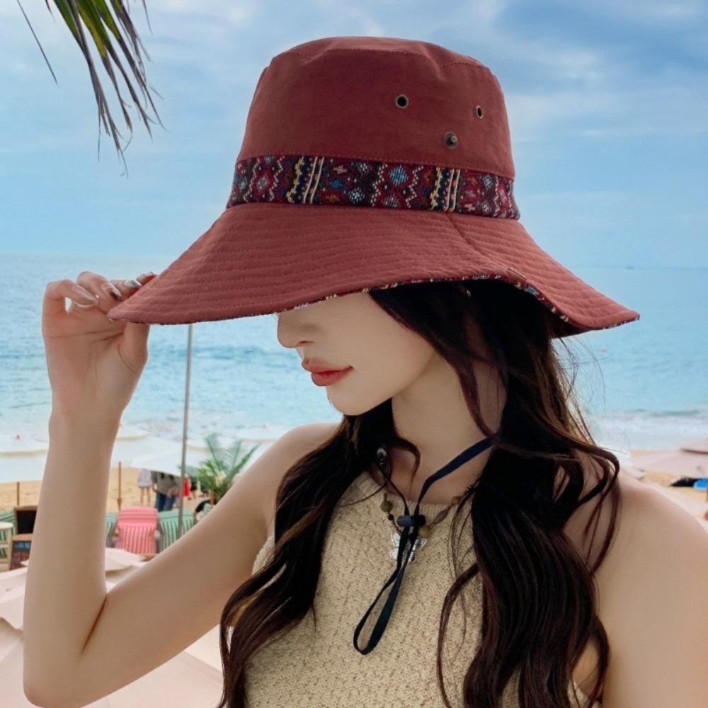 Adjustable Fishing Cap Anti-UV Beach Hat New Western Cowboy Hat  Summer