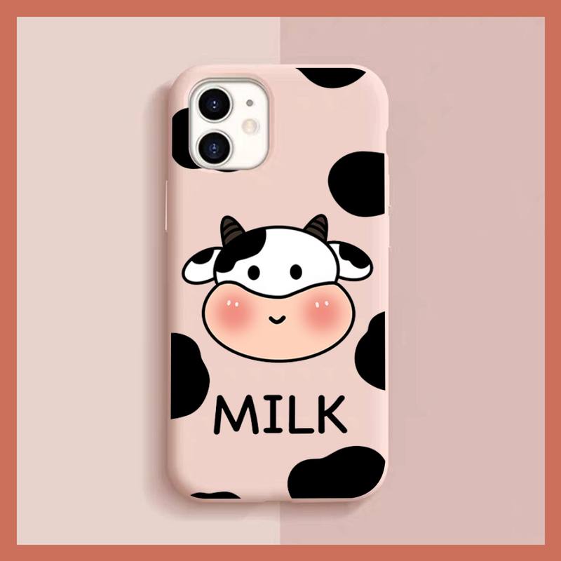 Cute Cartoon Milk Cow Phone Case for iphone 13 11 12 mini pro max 7 8 plus 6 6s x xs max xr shell