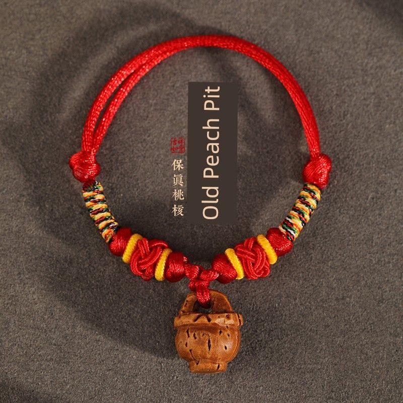 

Гора Путо Шок-абсорбирующий Детский Дети Детский Амулет Красная Веревочка Браслет Дикая Корзина Персиков Персик Ху Пин Ань Перевязь 10-11cm/baby [Peach Pit] [handmade]]