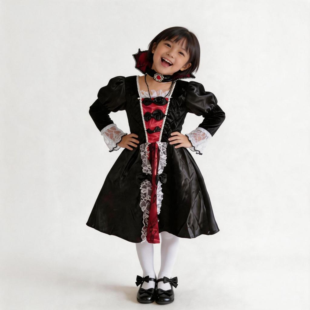 Children's Day Wicked Vampire Witch Cosplay Vampire Queen Lace Dress Costume
