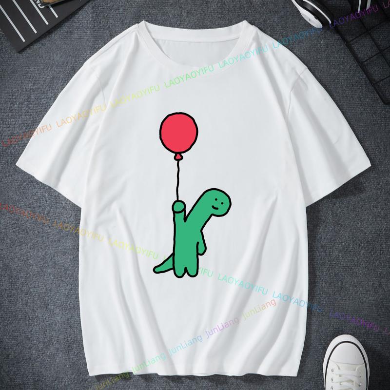 Fun Pizza Joguman Dinosaur T Shirt Unisex Clothes Short Sleeve Fashion Woman 100 Cotton Streetwear Womens Tshirts Men Tshirt