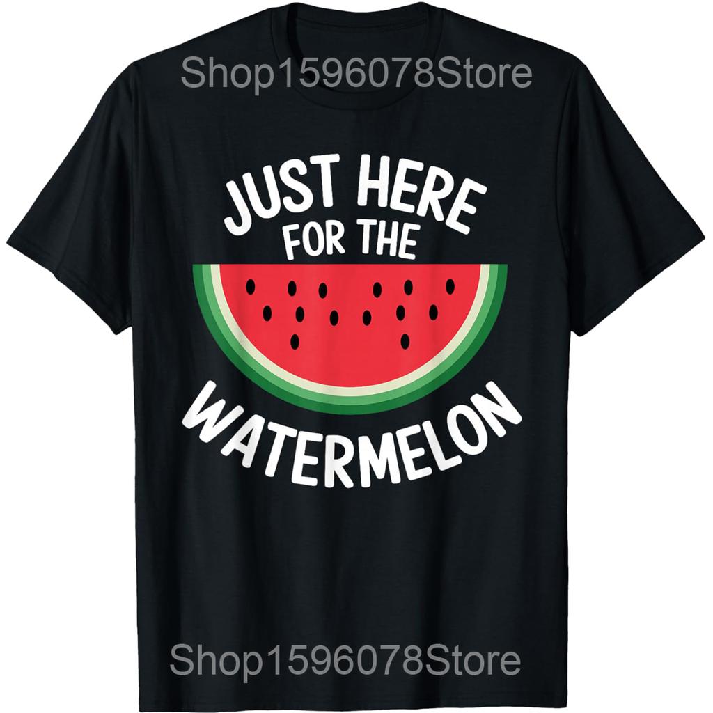 Watermelon Sunset Kawaii Summer Fruit Lovers T Shirts Men Cotton Humor Streetwear Tee Shirt Short Sleeve Unisex Loose Clothing