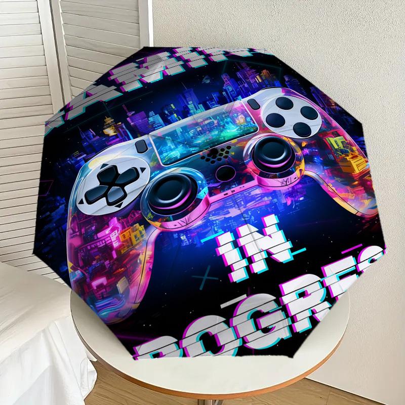 1 Stück Gaming-Fortschrittsmuster Regenschirm Design Automatisches Öffnen und Schließen Regenschirm, Hochwertiger Reise-Regenschirm, c1128214
