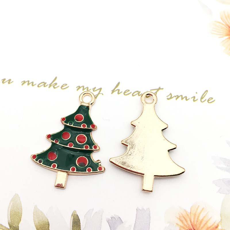 Christmas Oil Drip Alloy Small Pendant Bracelet Necklace Pendant Handmade Diy Material Jewelry Accessories