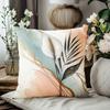 1 Pieces Floral Patterned Cushion With Gold Lines Decor Polyester Pillowcase, Sofa Decorative Cushion Cov Headboard Pillow