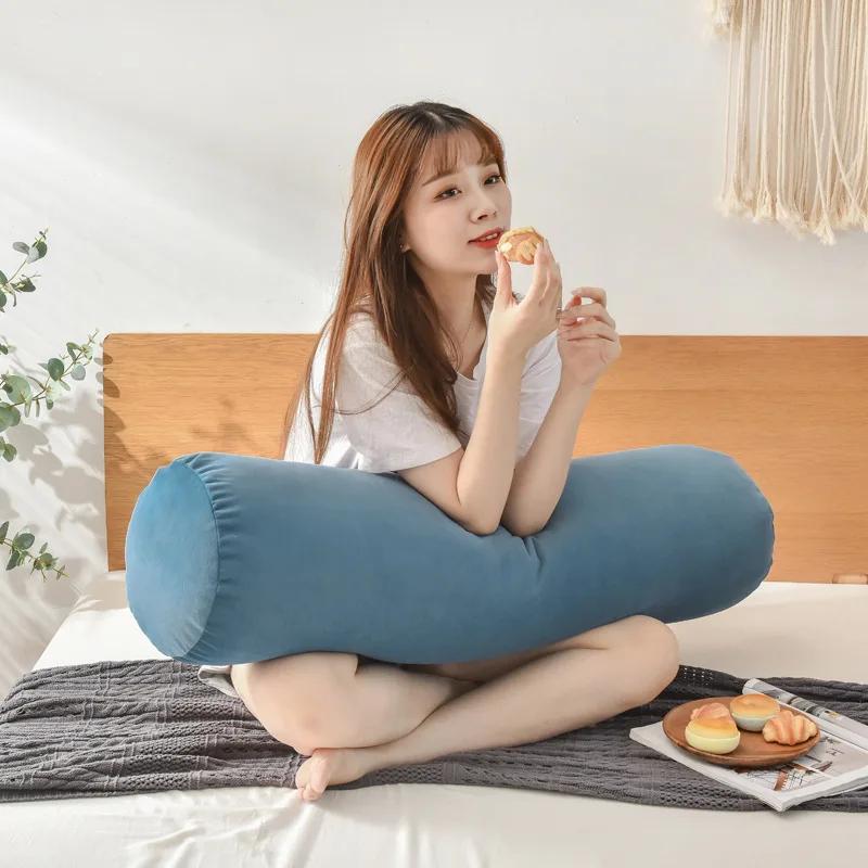 

90/120x25cm Detachable Long Sleeping Support Pillow for Pregnant Women Body Neck Pillow Cervical Pillow Health Care Cushion 90x25cm синій