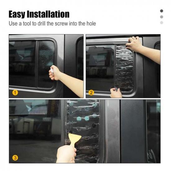 2x Trójkątne Szkło Tylnej Bocznicy Pokrywa Akcesoriów dla Jeep Wrangler JL JT 18+