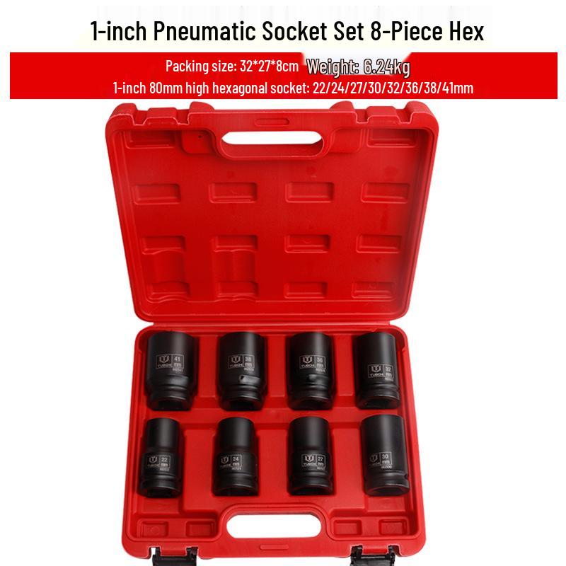 1  Heavy-Duty Pneumatic Hex Socket Wrench Head, 80mm Long, Electric Tire Tool