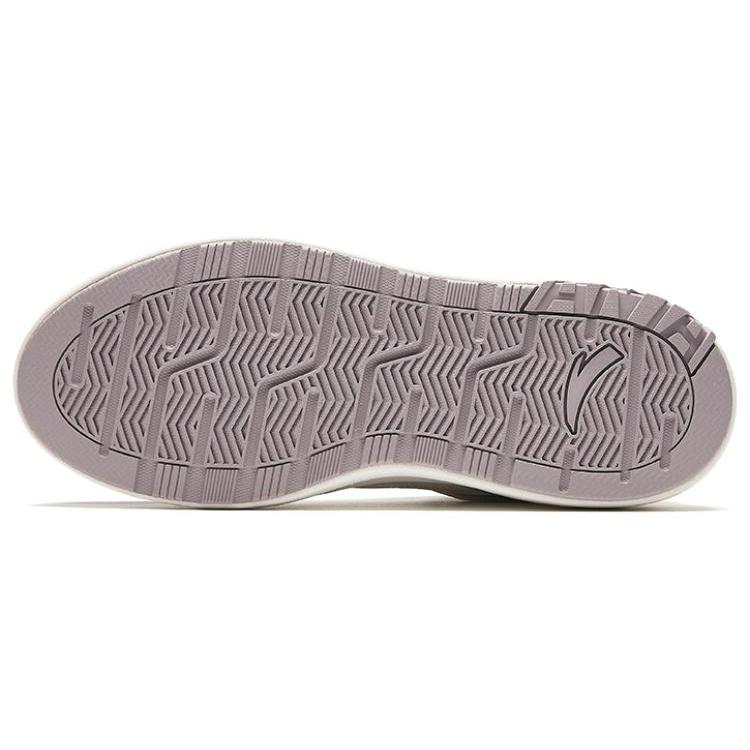 Anta Slip Resistant Abrasion Resistant High top Skateboard Shoes Women's Beige Purple 922348902-3