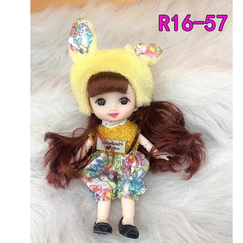 16cm 8-Point BJD Princess Doll with Denim Wedding Dress & Accessories - 6" Dress-Up OB11 Clothes, Tops, and Shorts