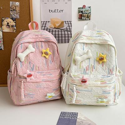 Korean Version Schoolbag High School Girl High Value Cute Sweet Backpack Junior High School Student Computer Travel Backpack