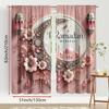 2PCS Pink Floral Ramadan Decorative Curtains, Sweet Wind, Living Room and Bedroom, Drawbar Pocket Decoration