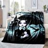 Wednesday Theme Printed Blanket - Perfect for Couch, Bed, Travel & Outdoor Use | Machine Washable, Cozy & Durable.