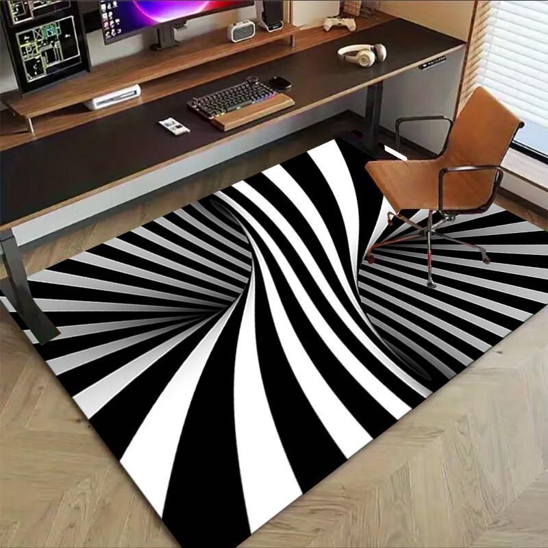 1 Stück gestreifter Spiral-Extragroßer rutschfester Teppichboden, Büro, Familie, Schlafzimmer, Studio, Großer Bereichsteppich, Innenbereichsteppiche, Lebendige Farben