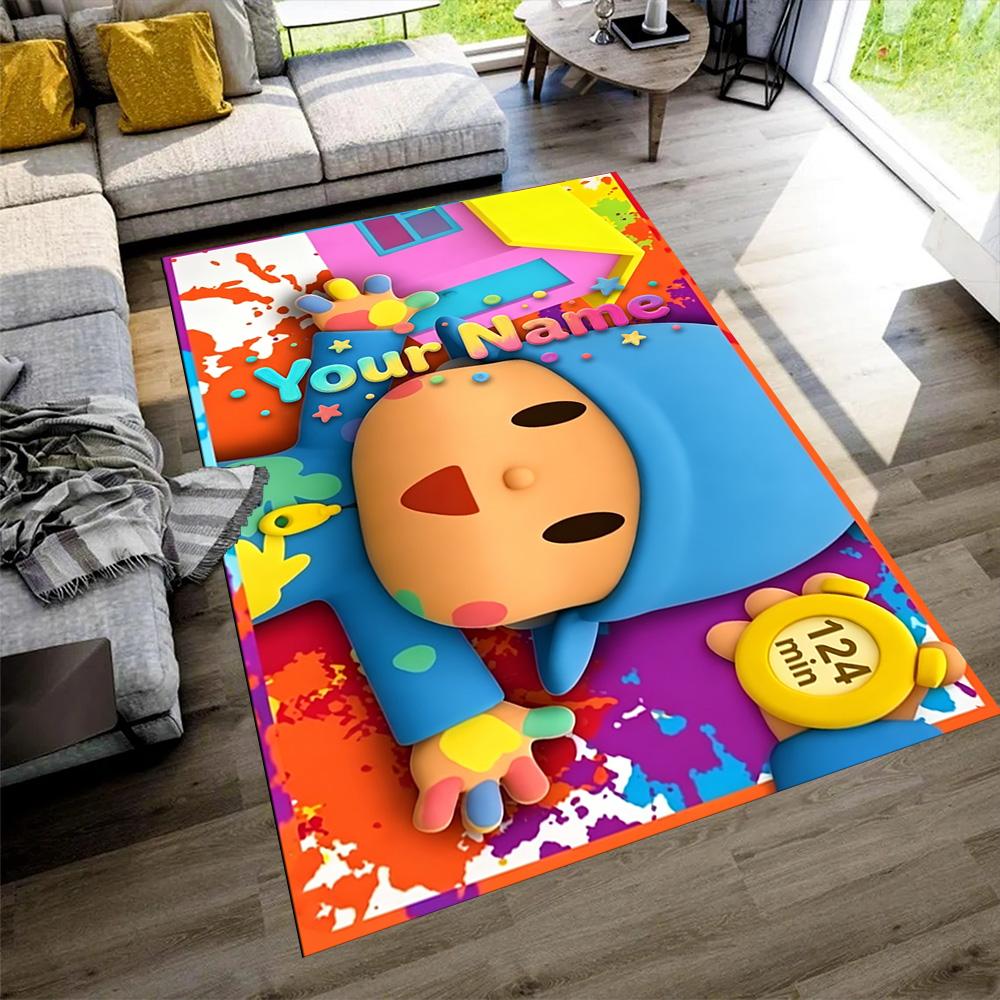 Pocoyo Customizable Name Area Rug Perfect for Balcony Outdoor Bedrooms Foyer Antislip Carpet Decorate Offices Wedding Party Gift